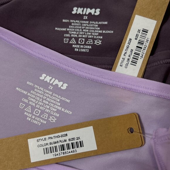 SKIMS Fits Everybody Thong Lot of 2 Plum Sugar Plum 2X - Picture 9 of 11